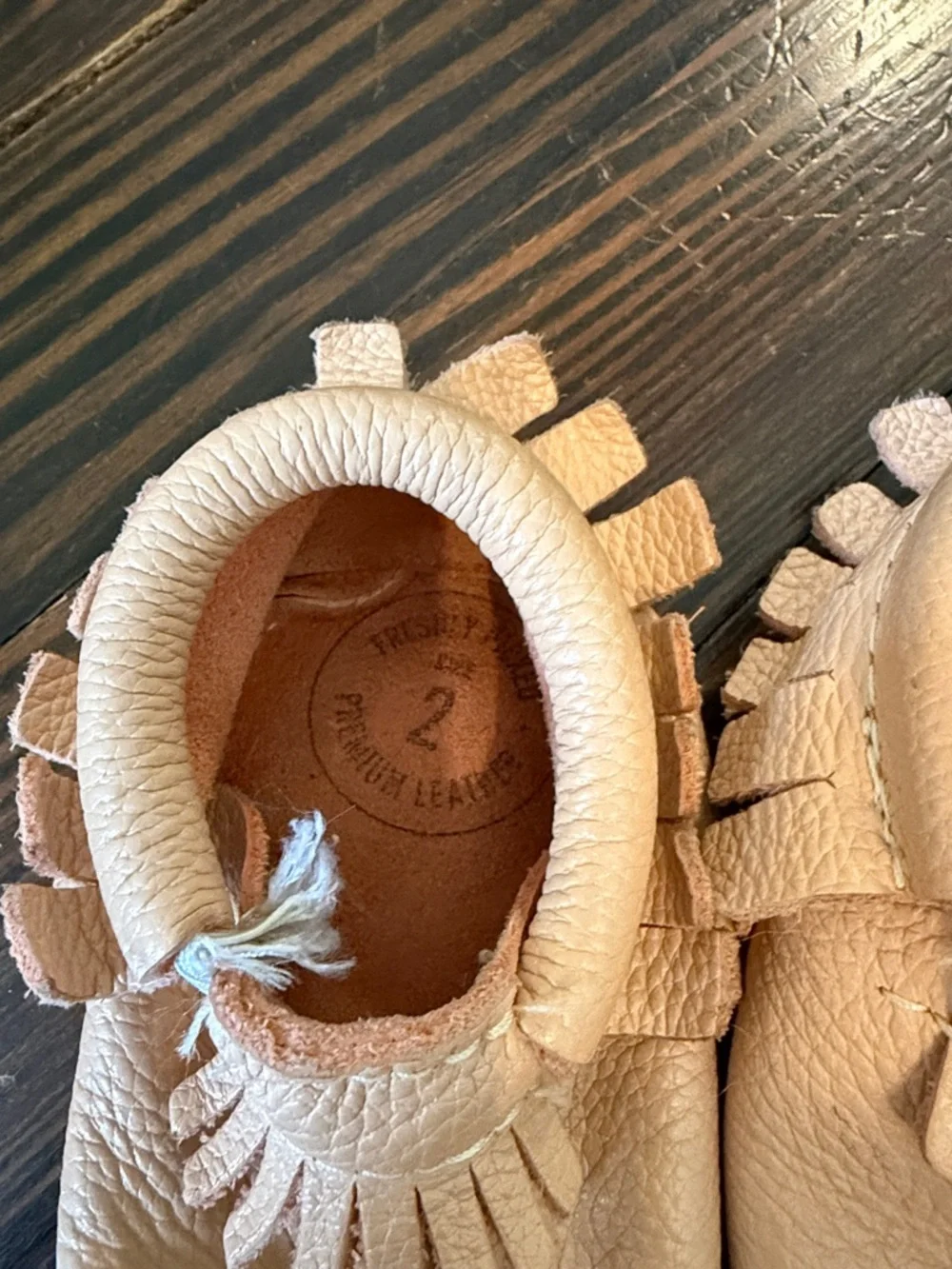 Freshly Picked Leather Baby Moccasins - Light Blush Size 2